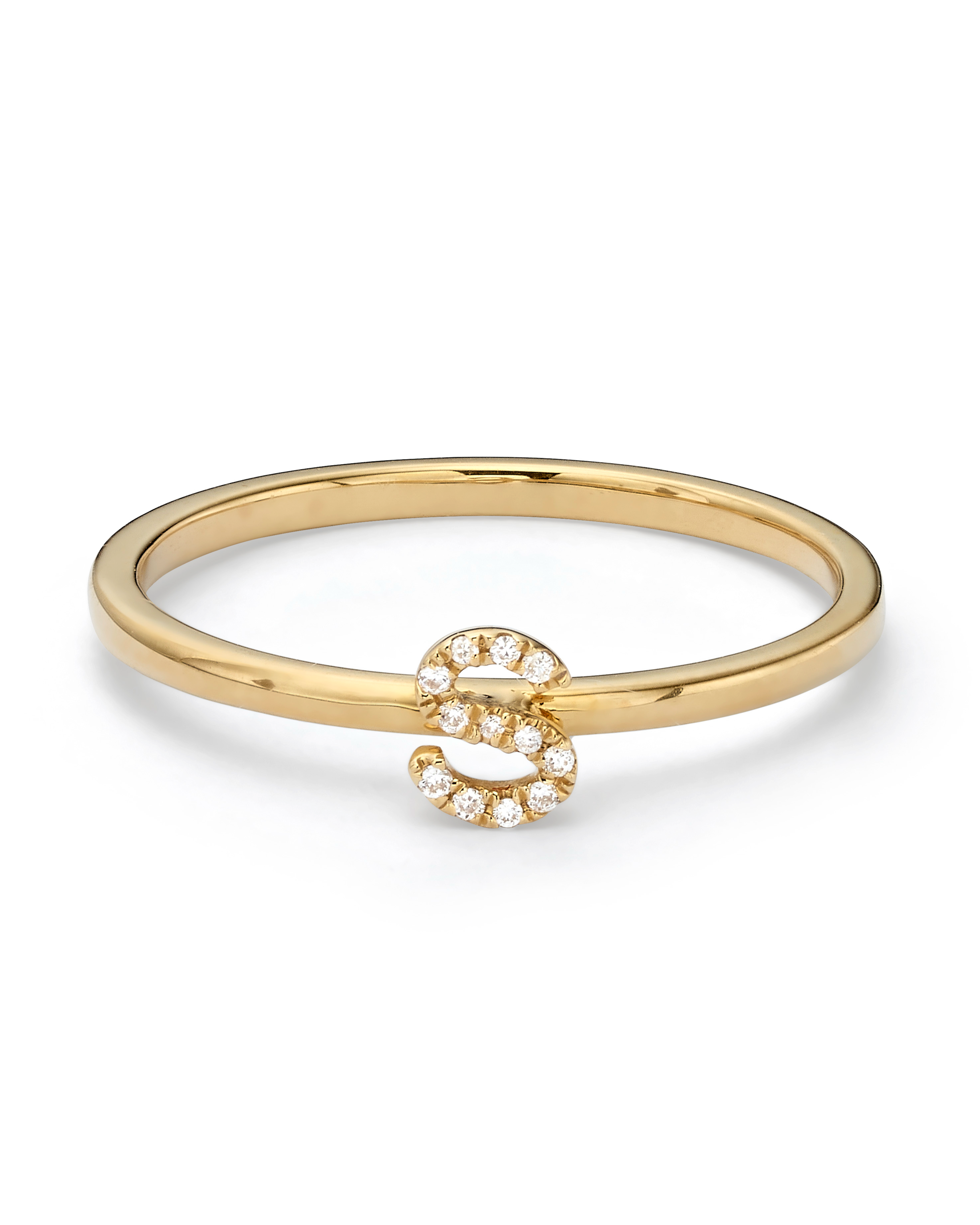 טבעת Initials Diamond & Gold