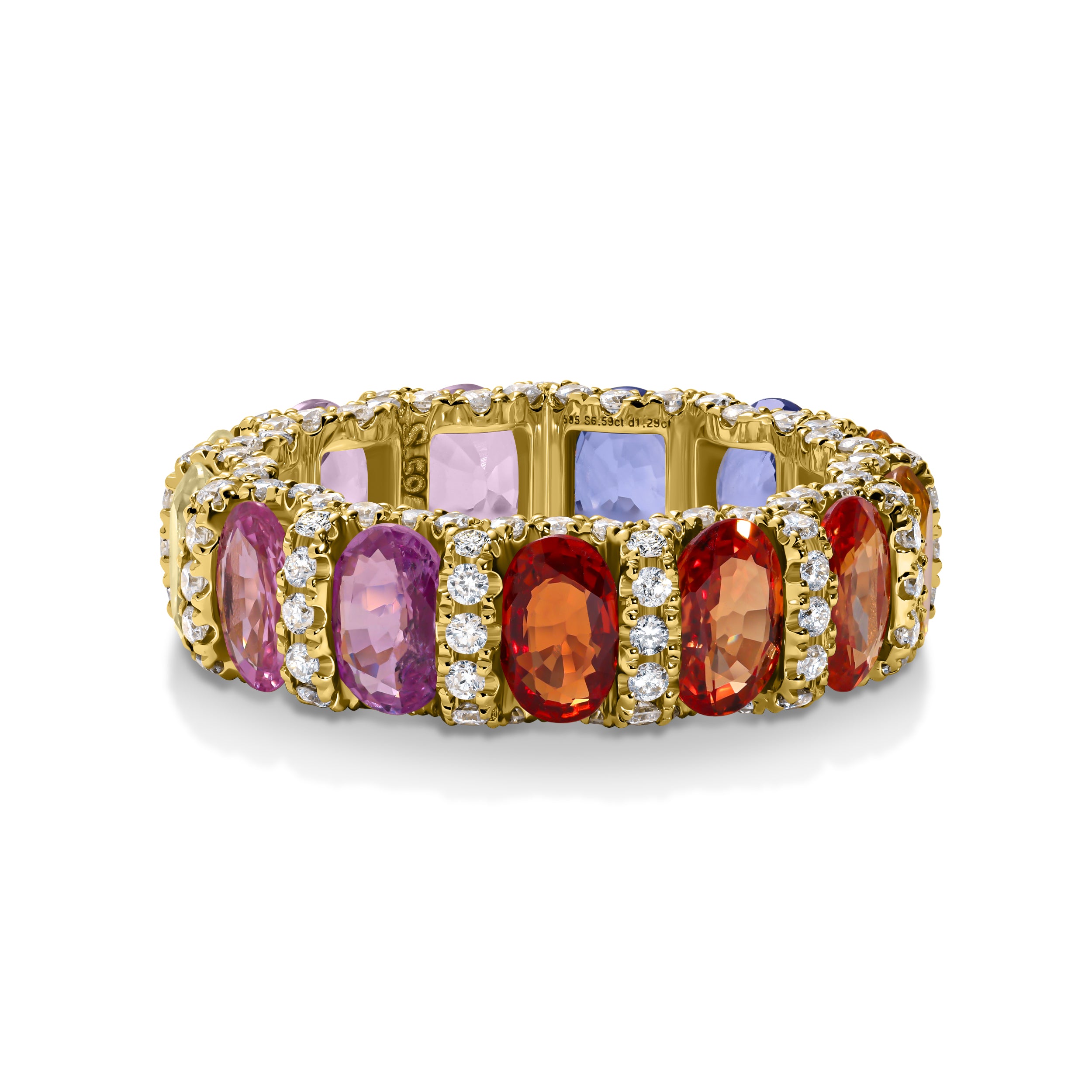 Grand Rainbow Diamond & Sapphire Ring