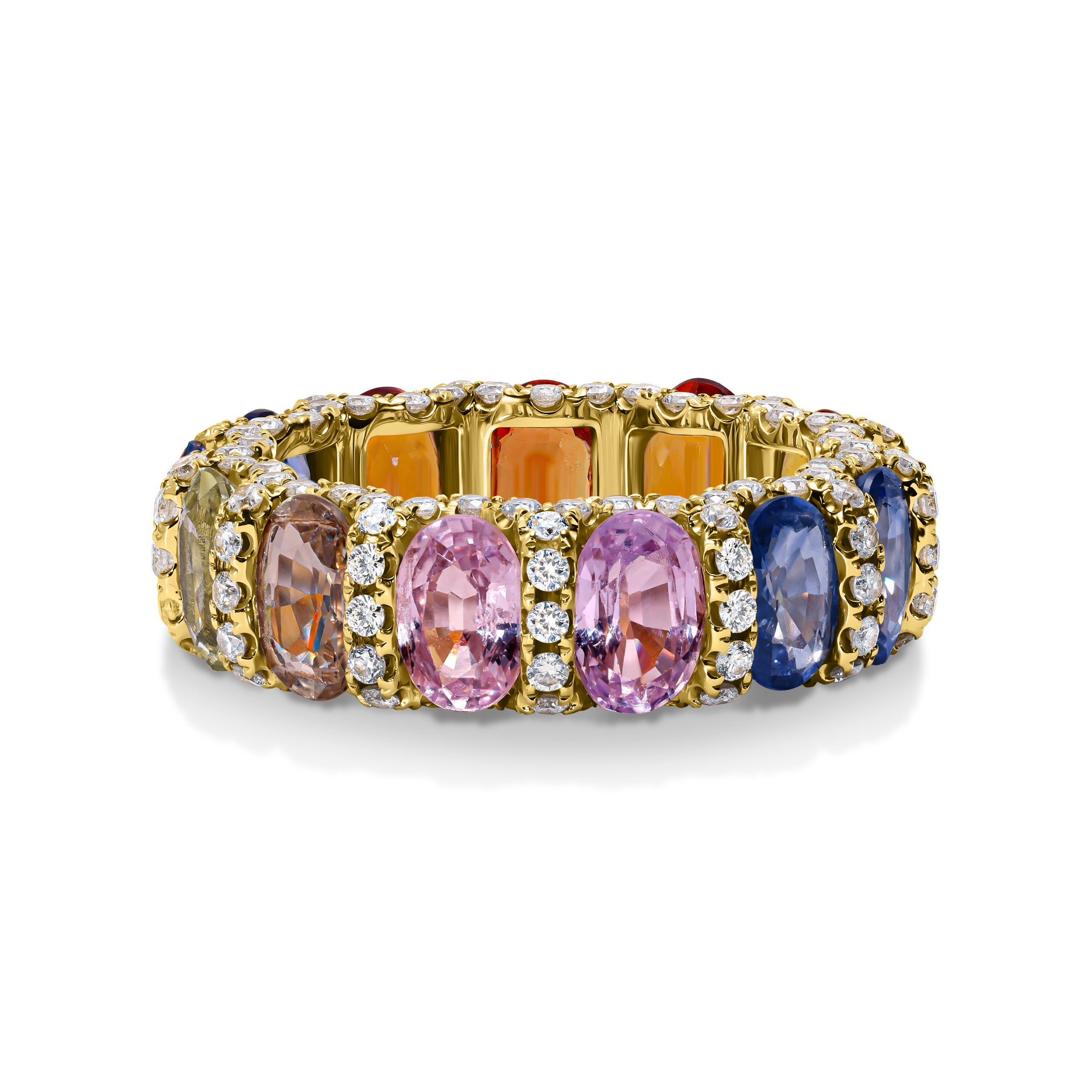 Grand Rainbow Diamond & Sapphire Ring