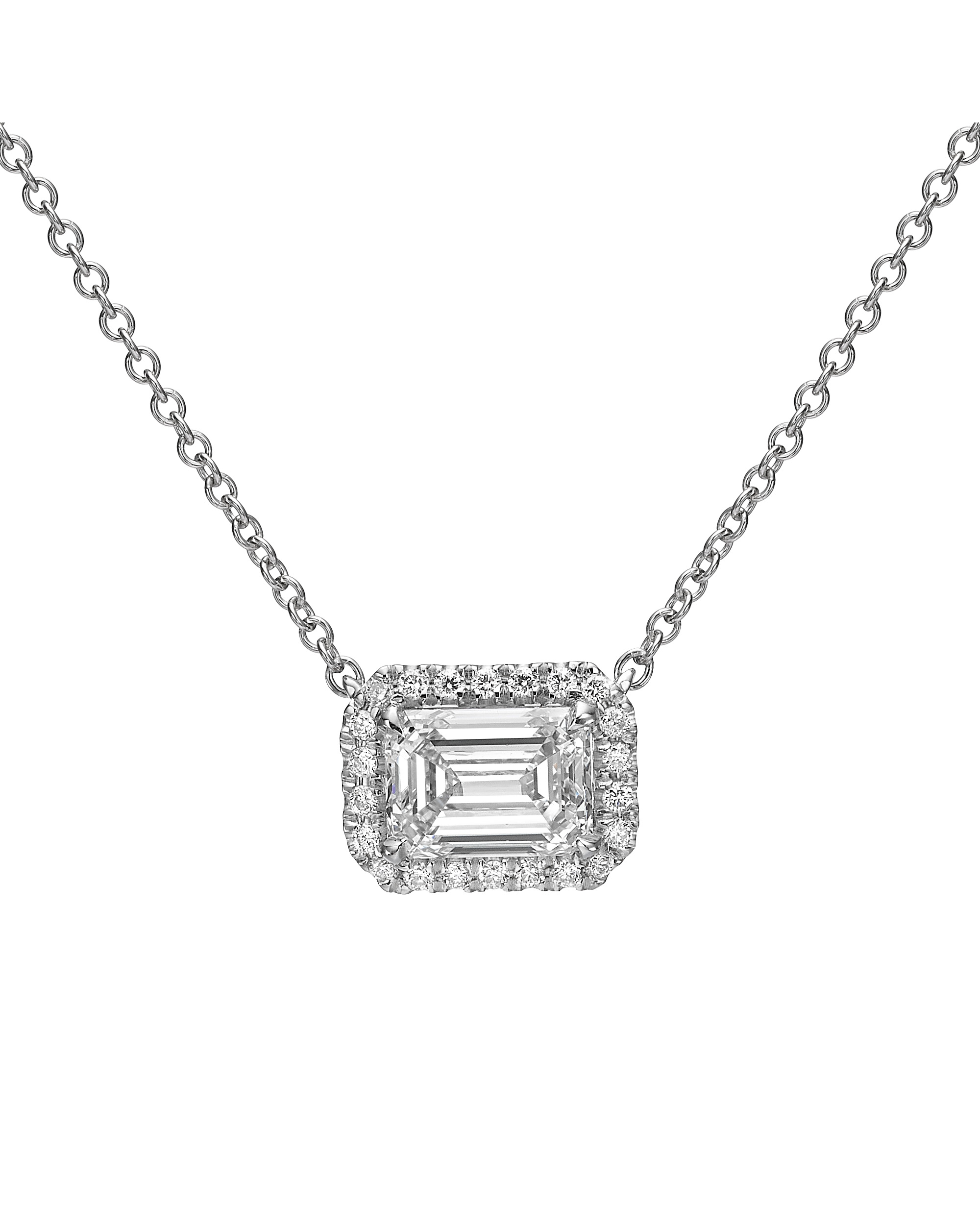 תליון יהלום אמרלד Halo Emerald