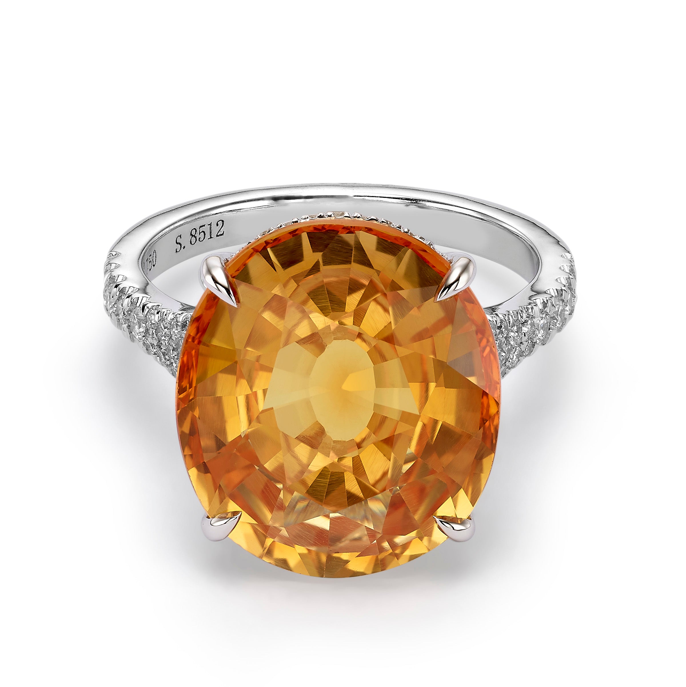OrangeSun Diamonds And Orange Sapphire Ring