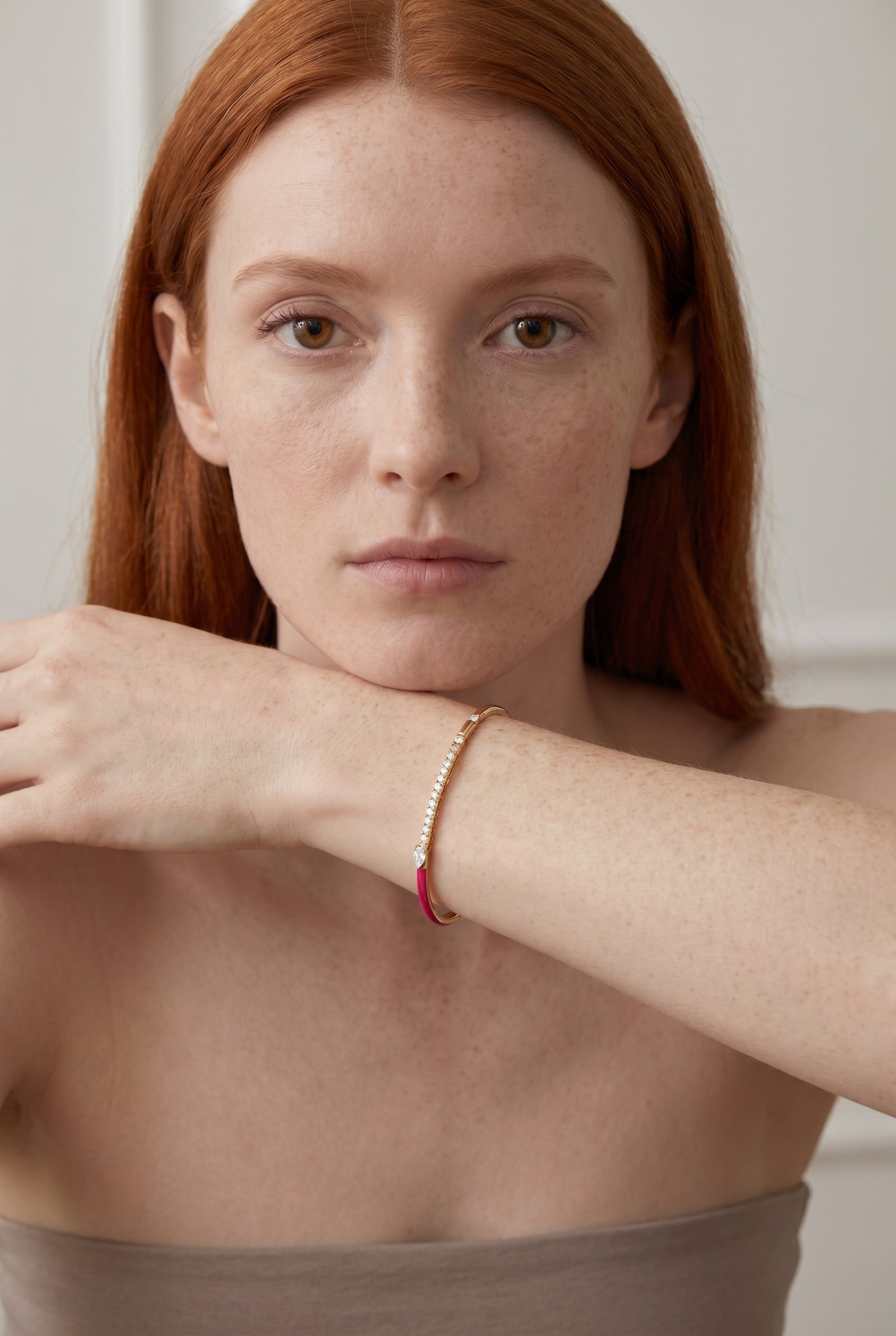 Rainbow Fuchsia Pink Single-line Bracelet