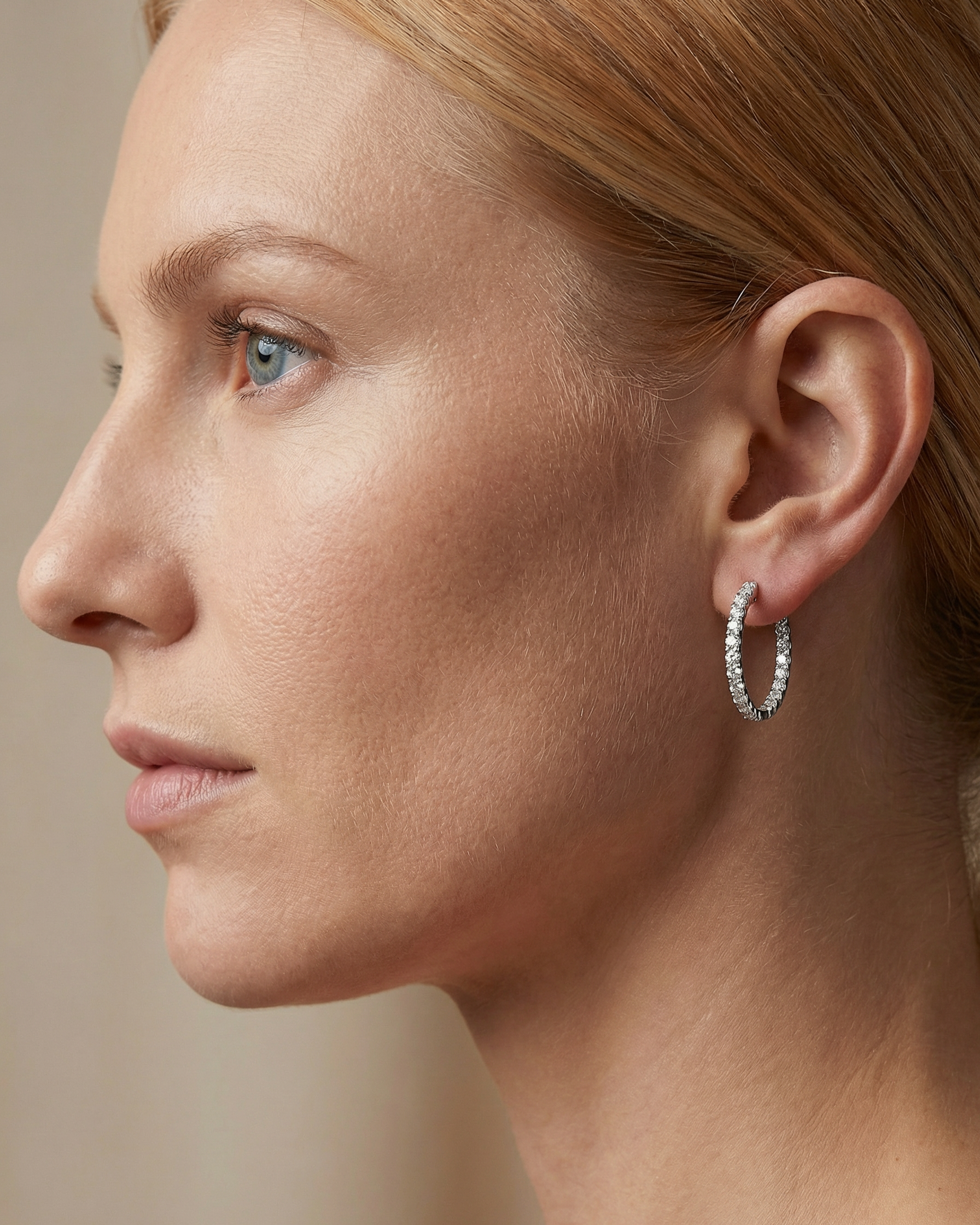 עגילי Classic Hoop Diamond & Gold