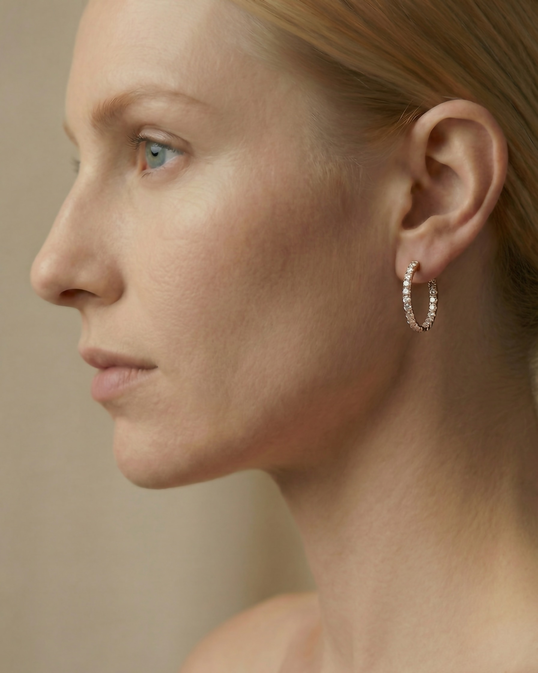 עגילי Classic Hoop Diamond & Gold