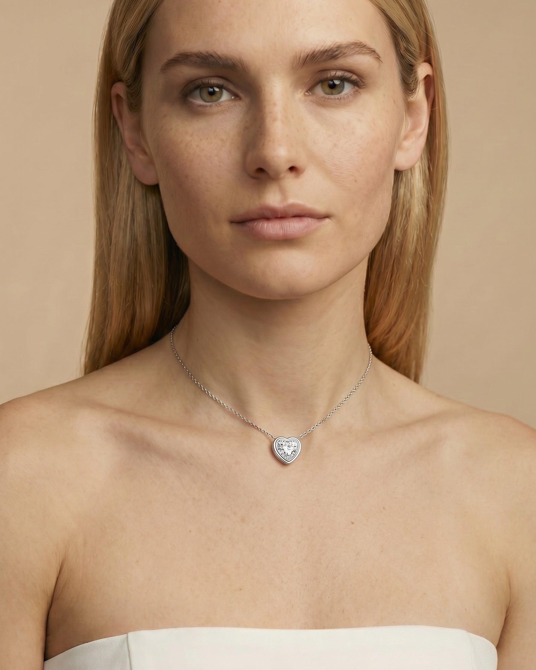 Signature crowned Heart Shape Diamond Pendant