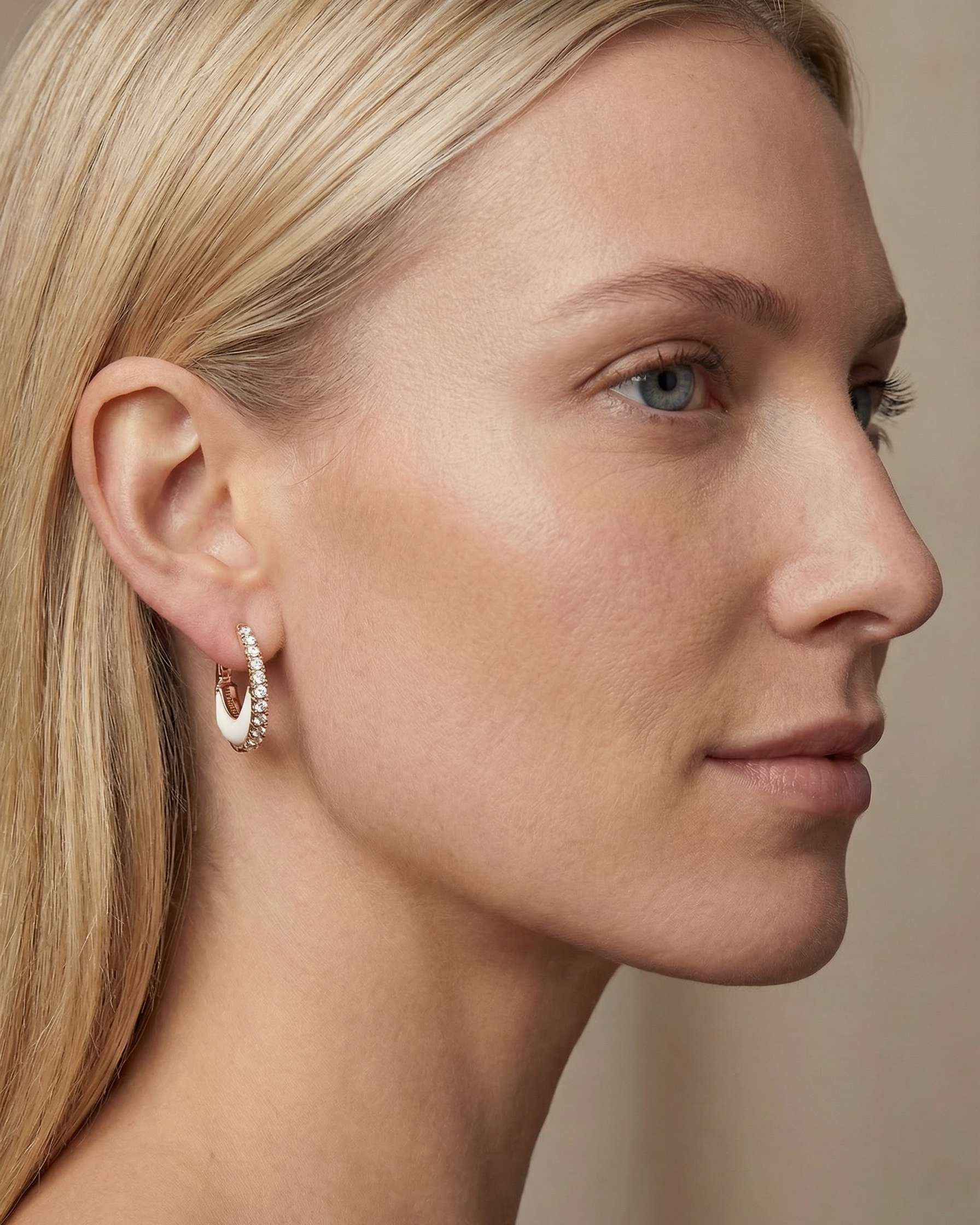 White Moon Diamond Earrings