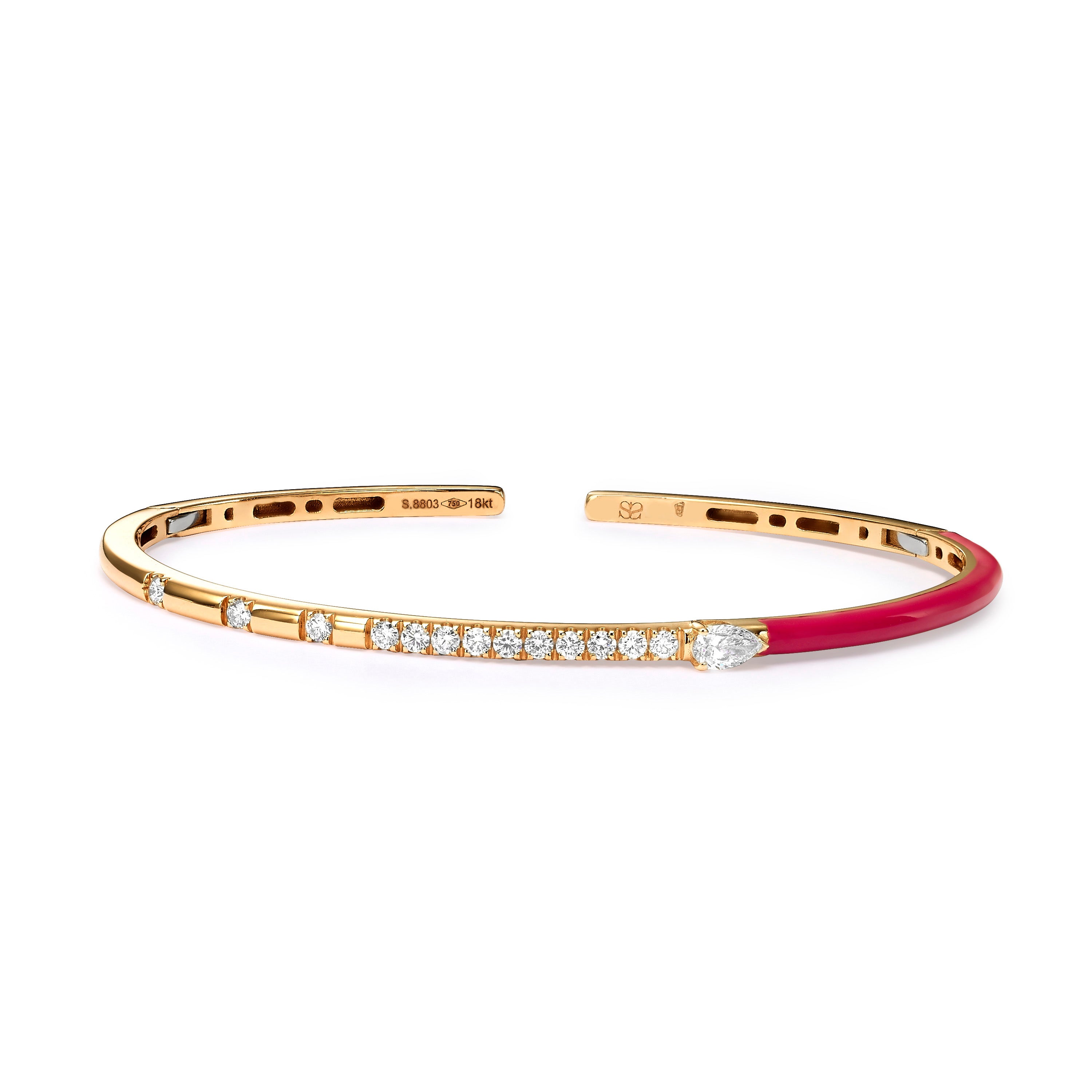 Rainbow Fuchsia Pink Single-line Bracelet
