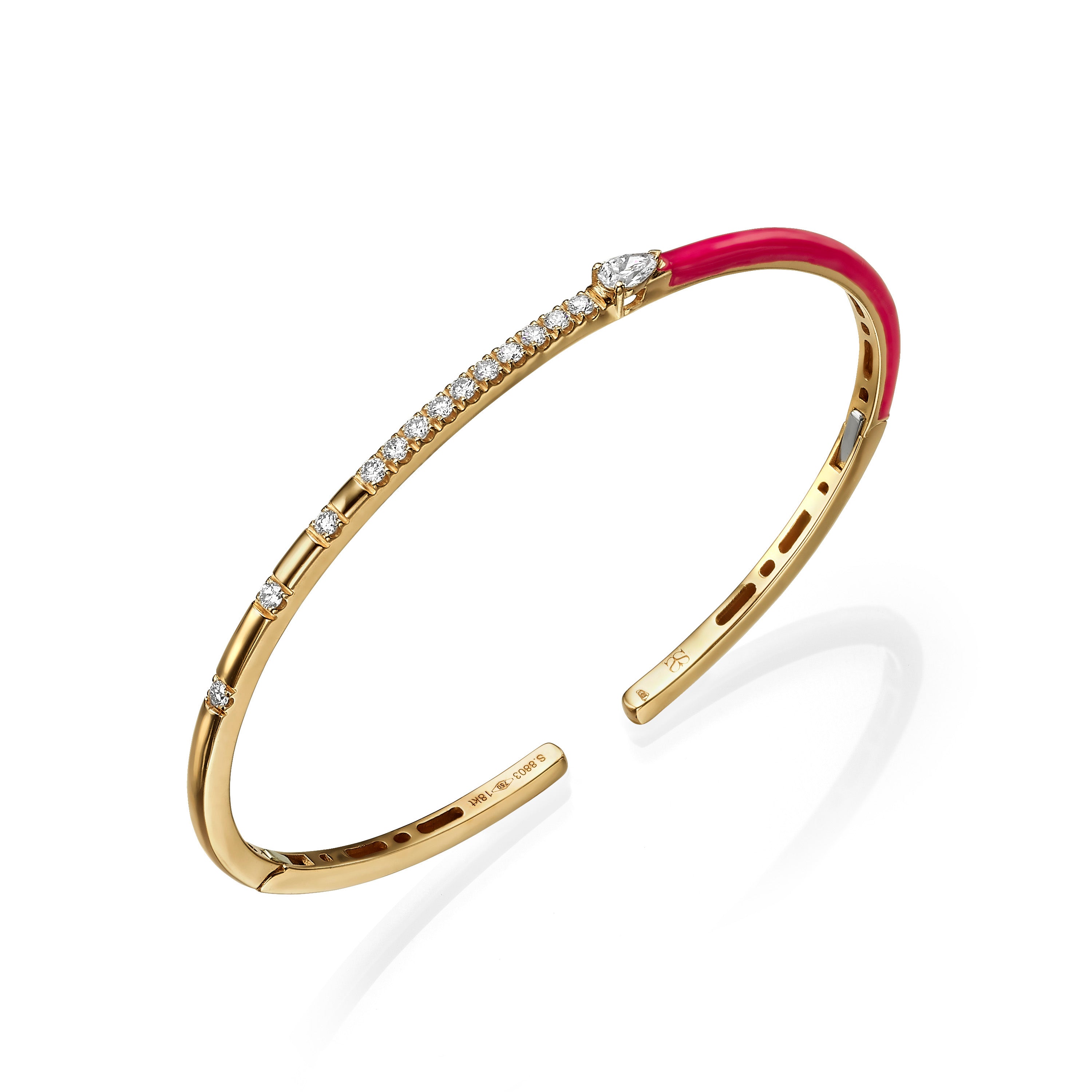 Rainbow Fuchsia Pink Single-line Bracelet