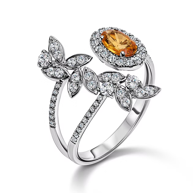 Muse Floral Orange Diamond Ring