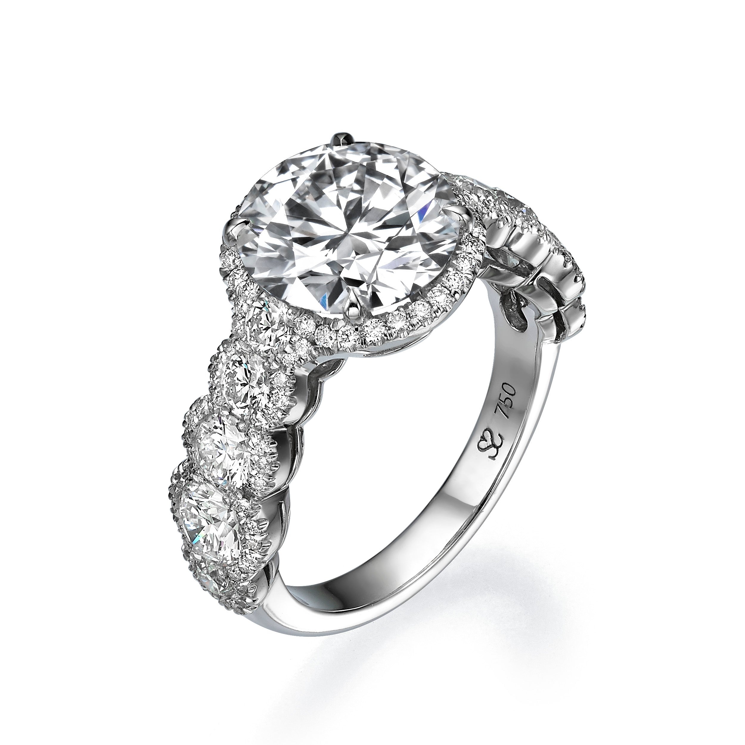 טבעת אירוסין סוליטר Grand Cailloux Pavé