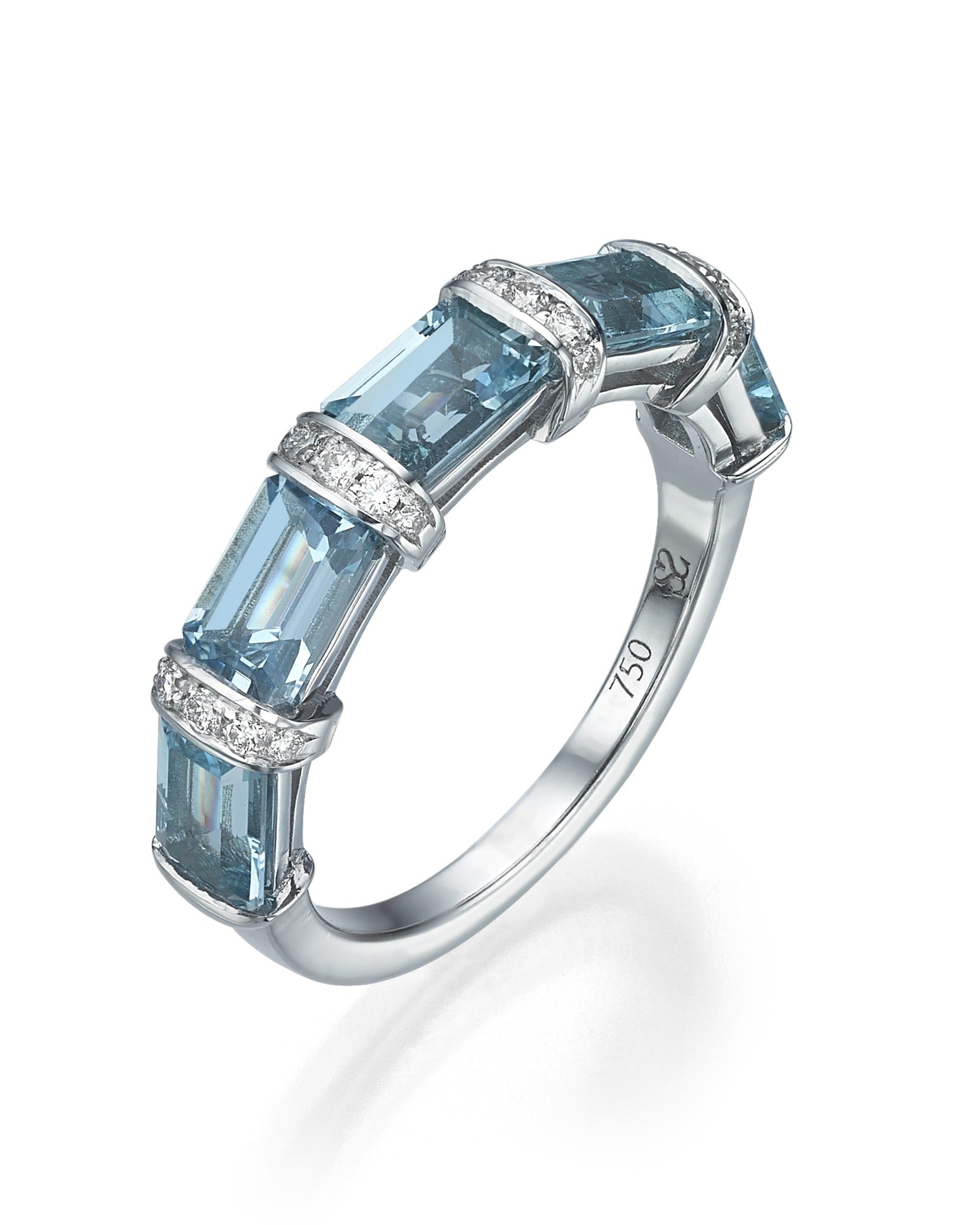טבעת OceanBlue Deep AquaMarine