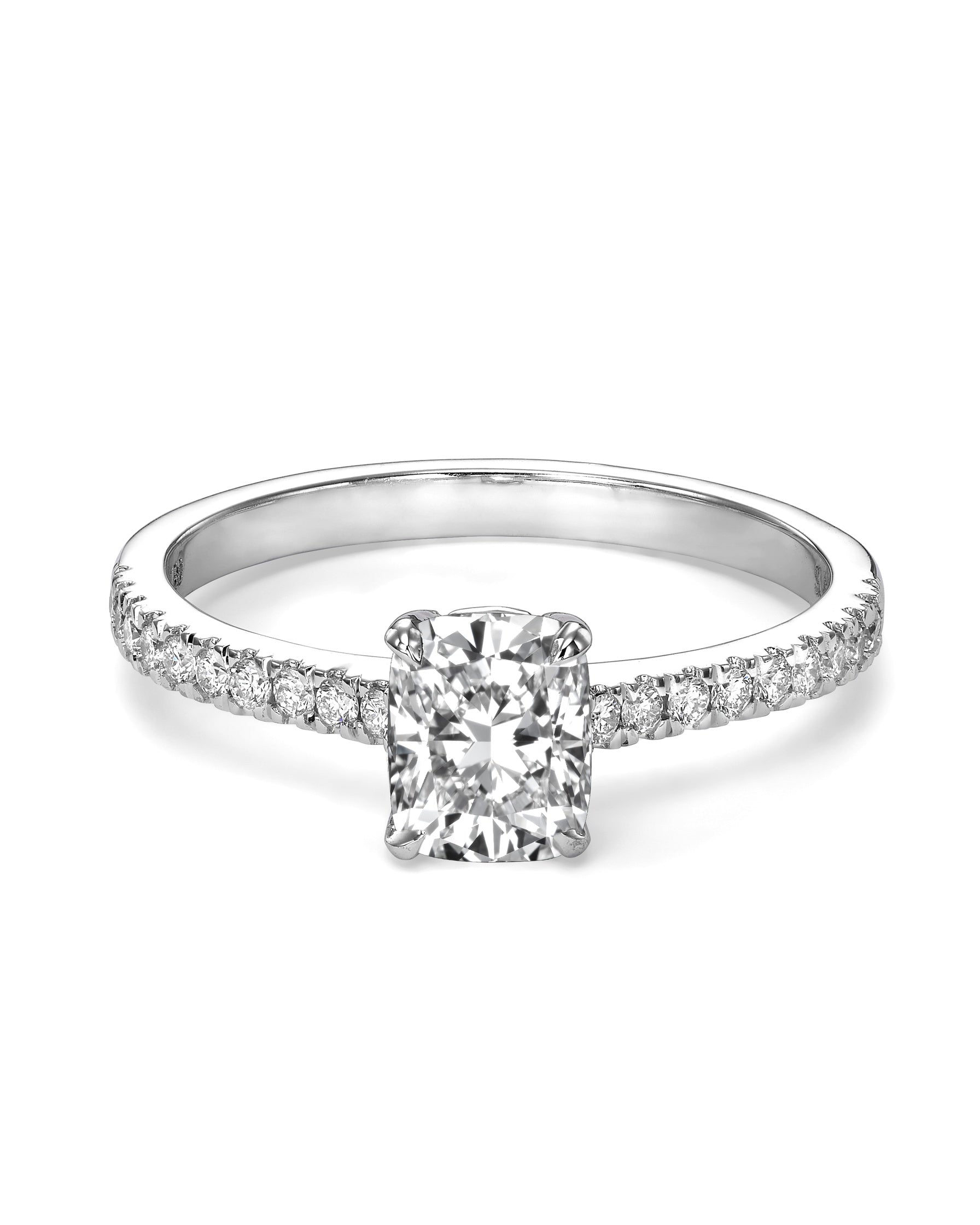 טבעת יהלום Arrow Cushion Solitaire