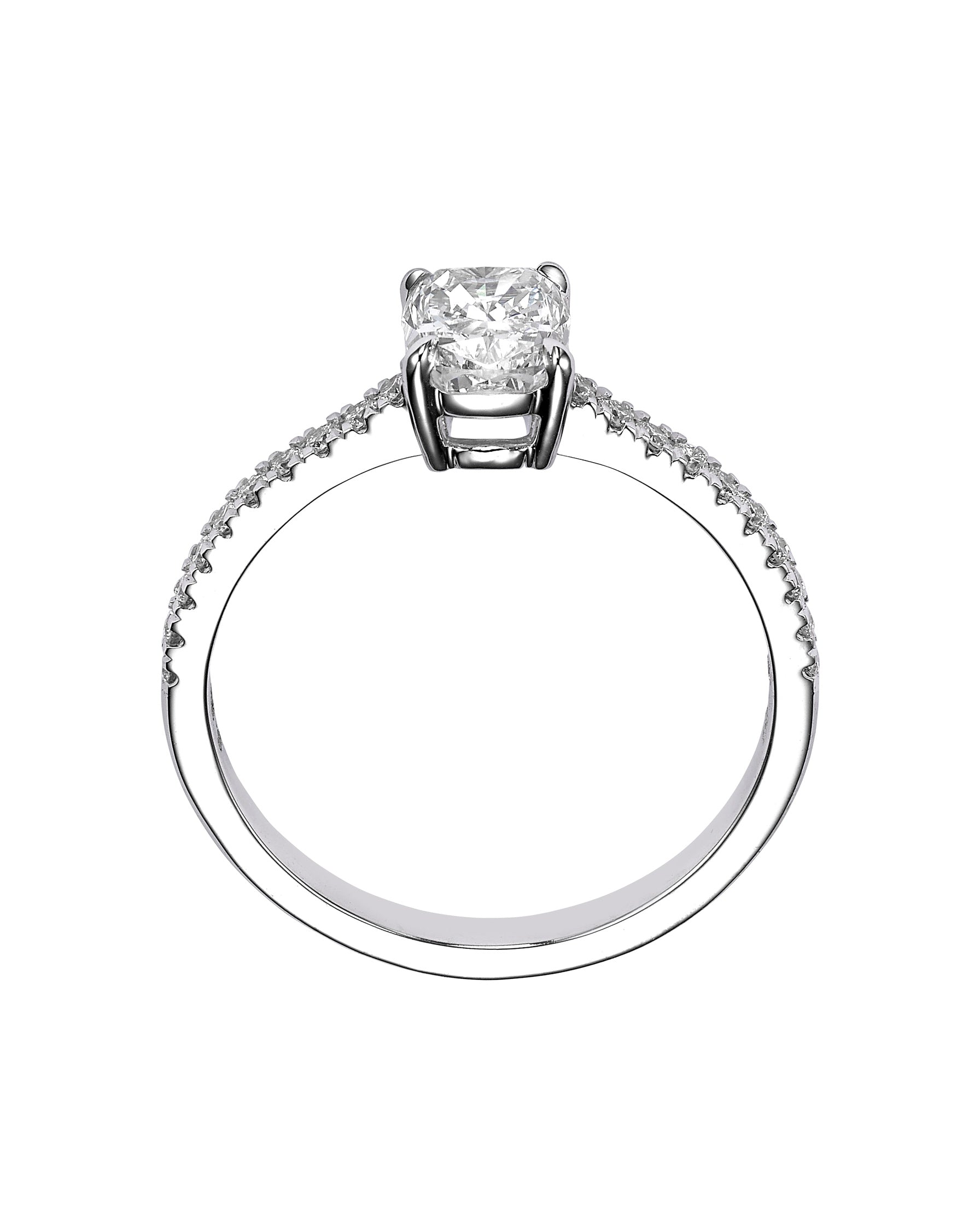 טבעת יהלום Arrow Cushion Solitaire
