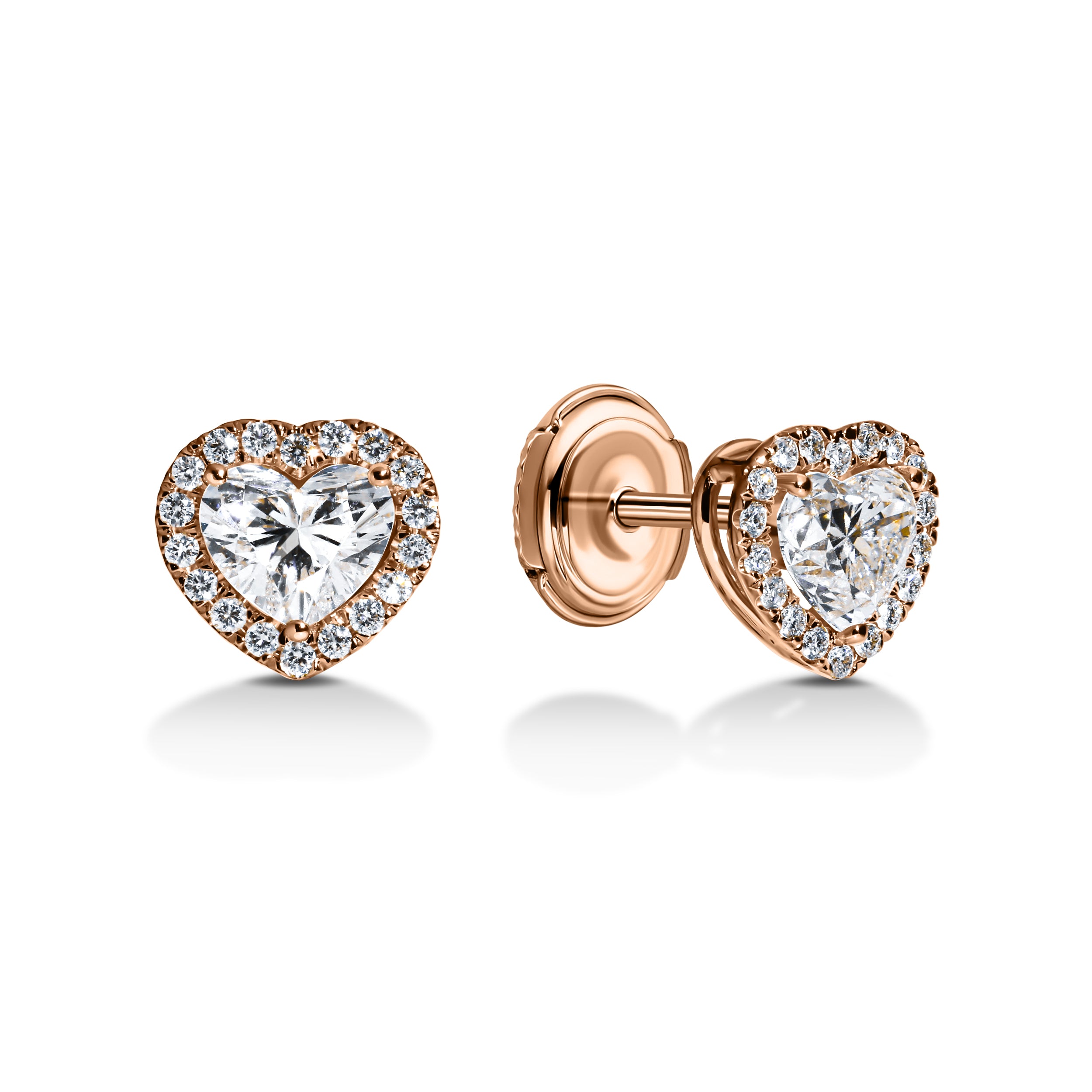 עגילי יהלום לב Signature Heart Shaped