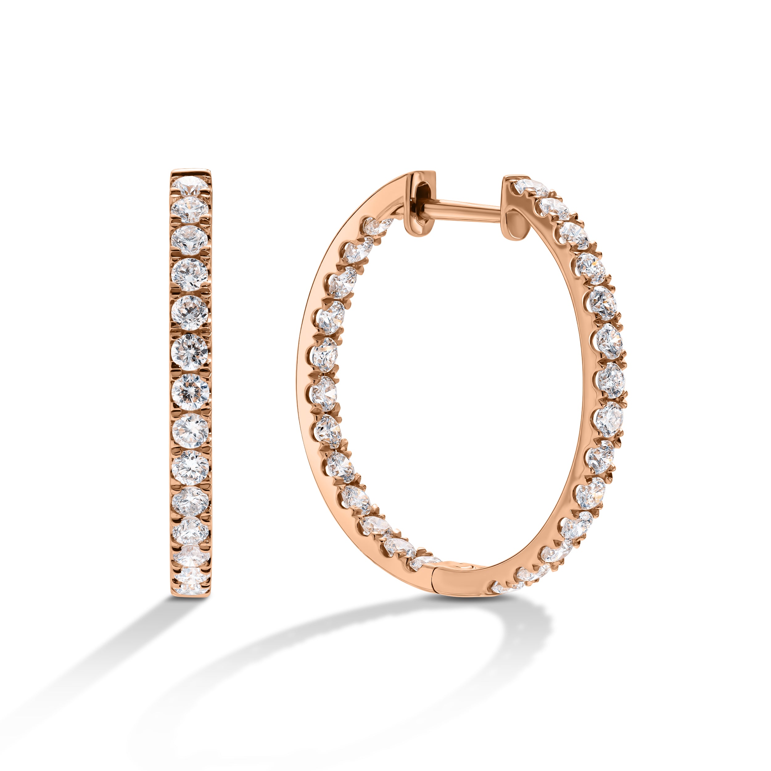 עגילי Classic Hoop Diamond & Gold