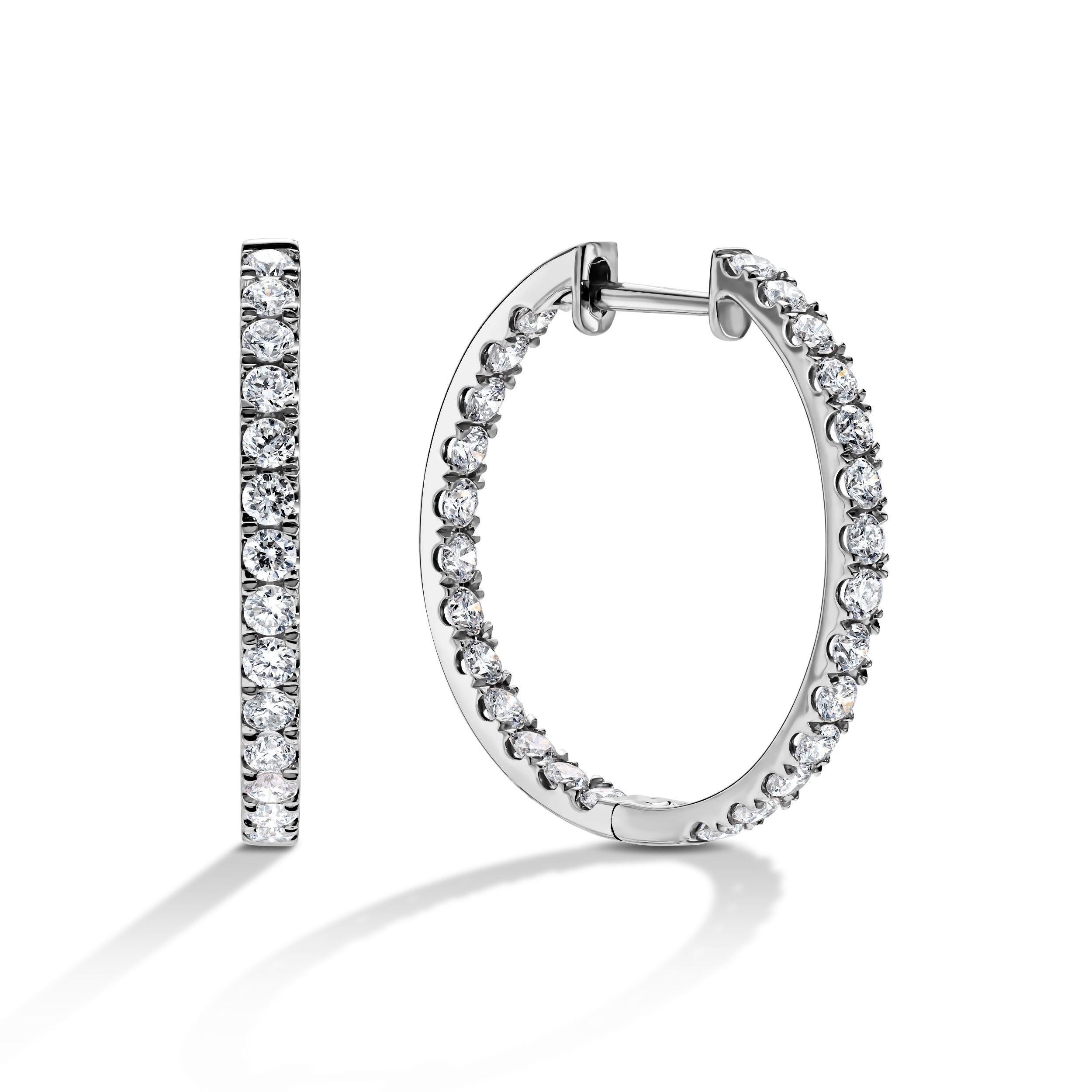 Classic Hoop Diamond Earrings 18k Gold