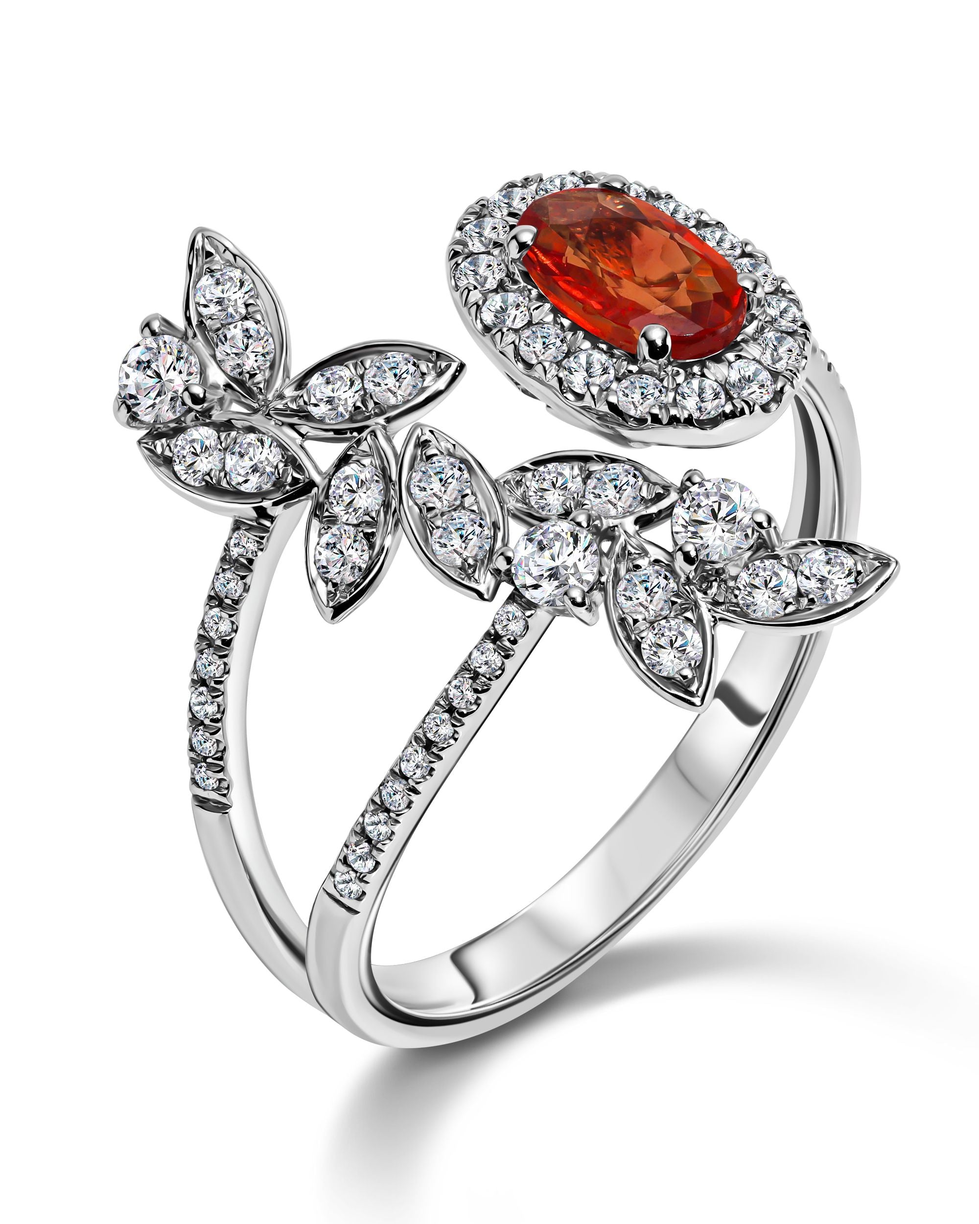 Muse Floral Red Diamond Ring