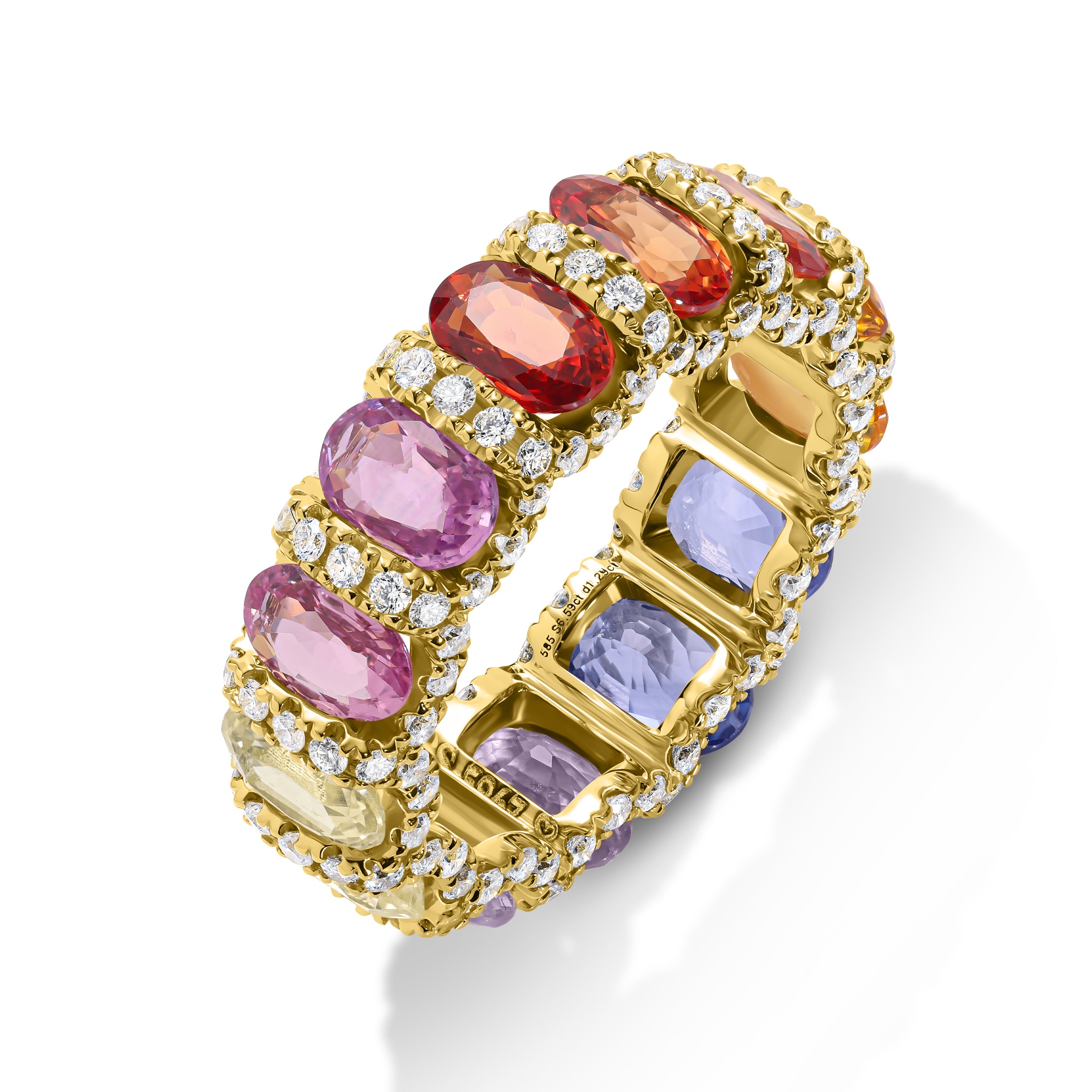 Grand Rainbow Diamond & Sapphire Ring