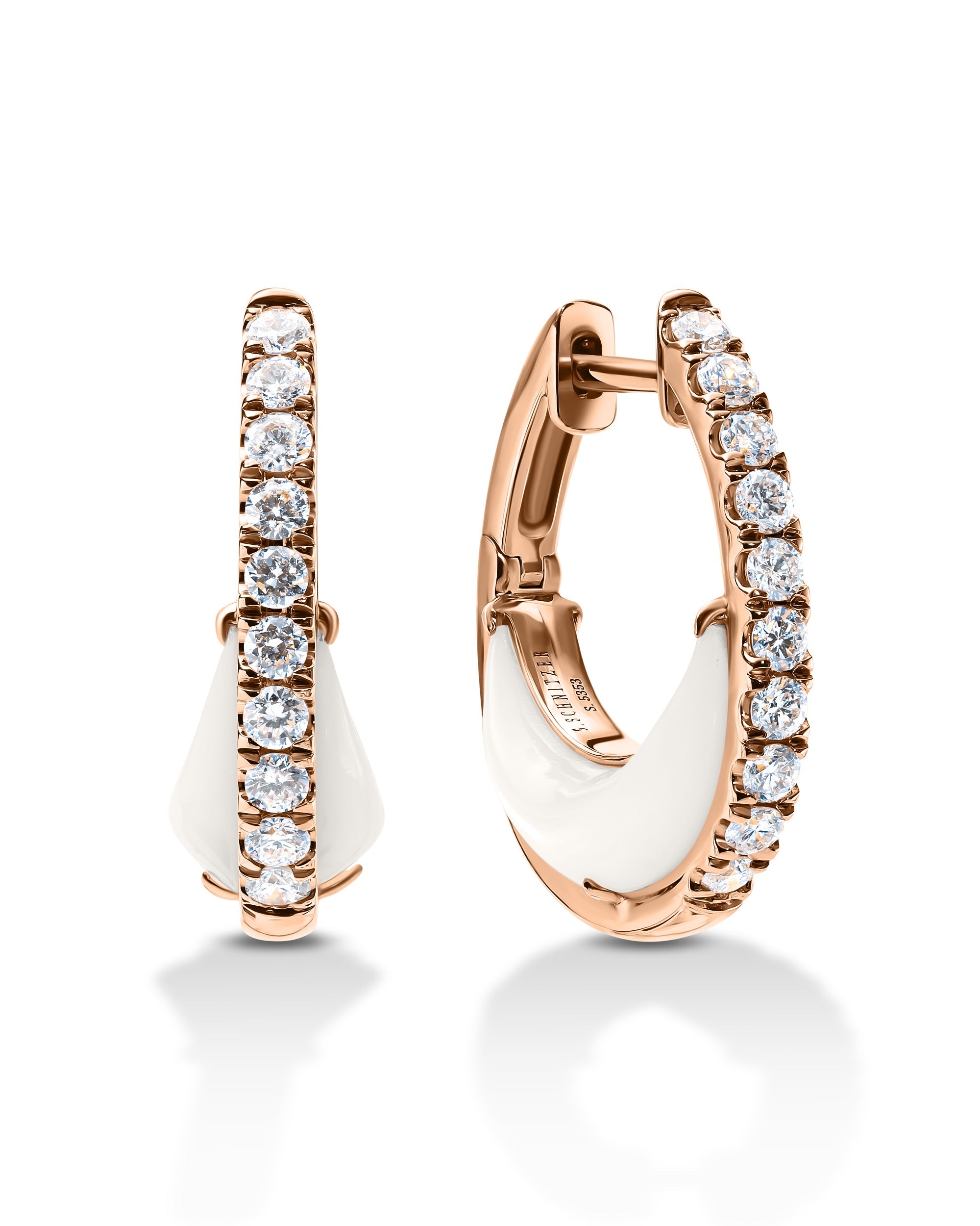 White Moon Diamond Earrings