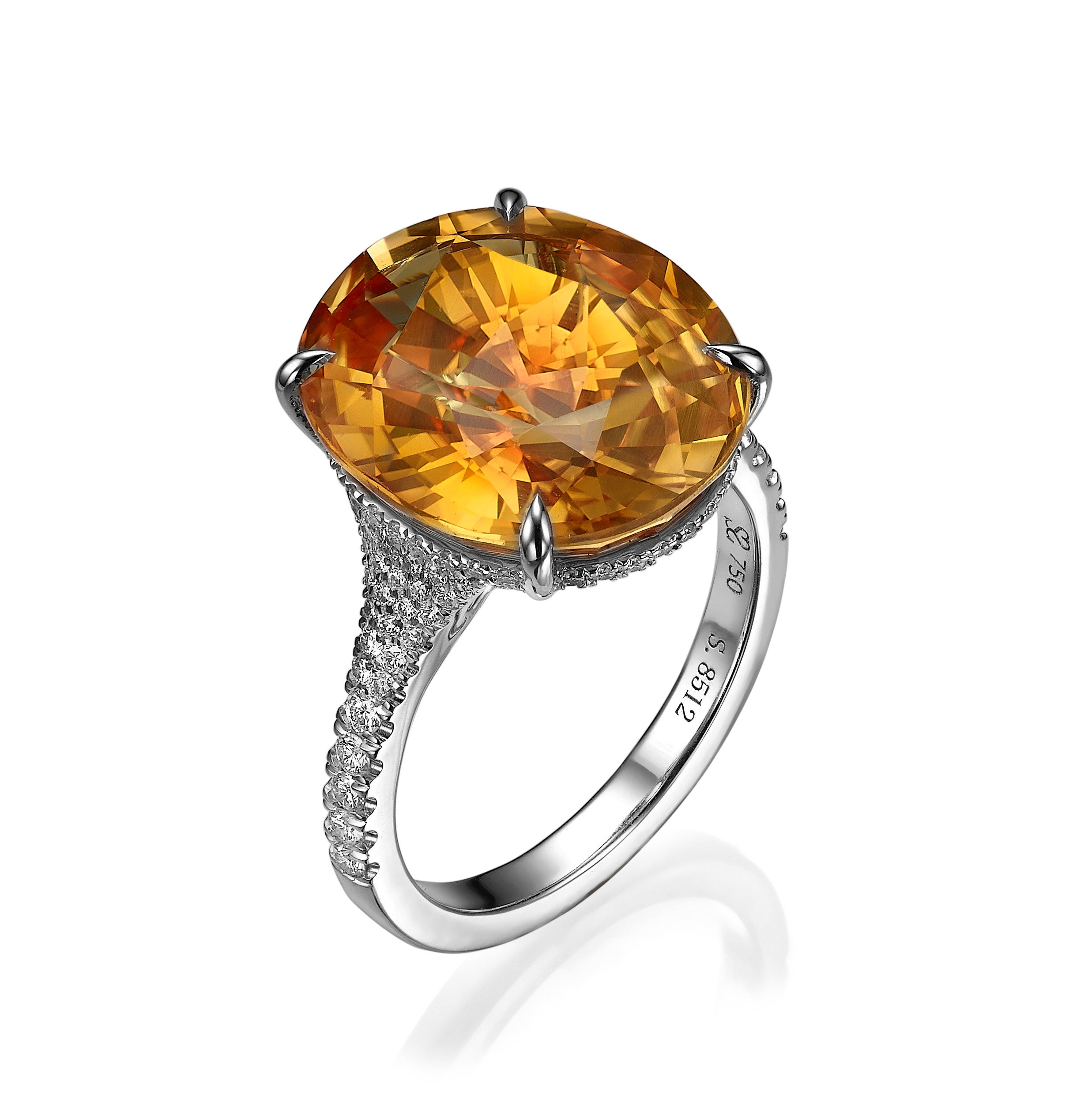 OrangeSun Diamonds And Orange Sapphire Ring