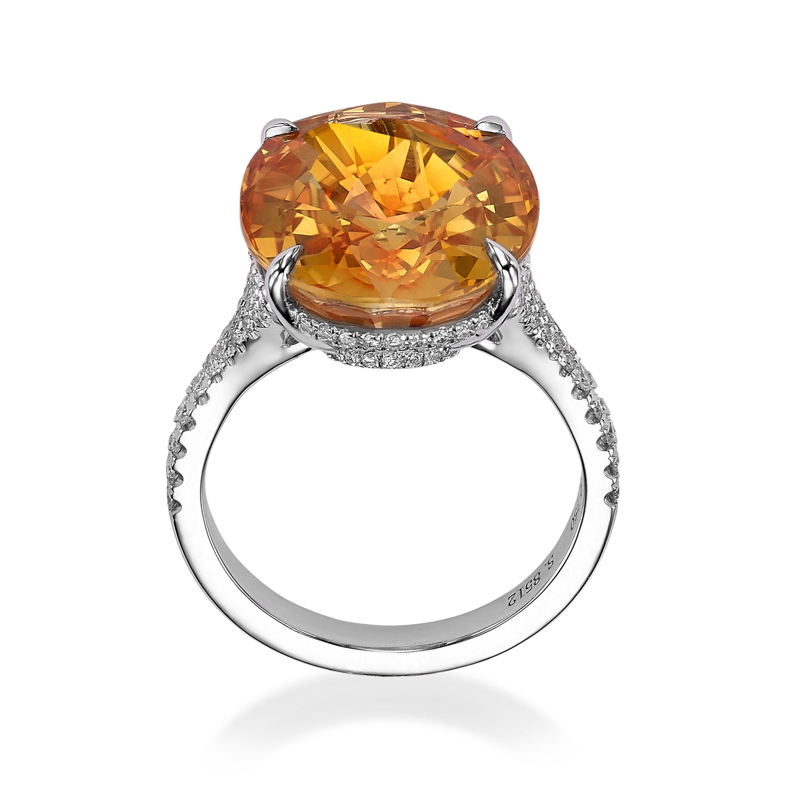 OrangeSun Diamonds And Orange Sapphire Ring