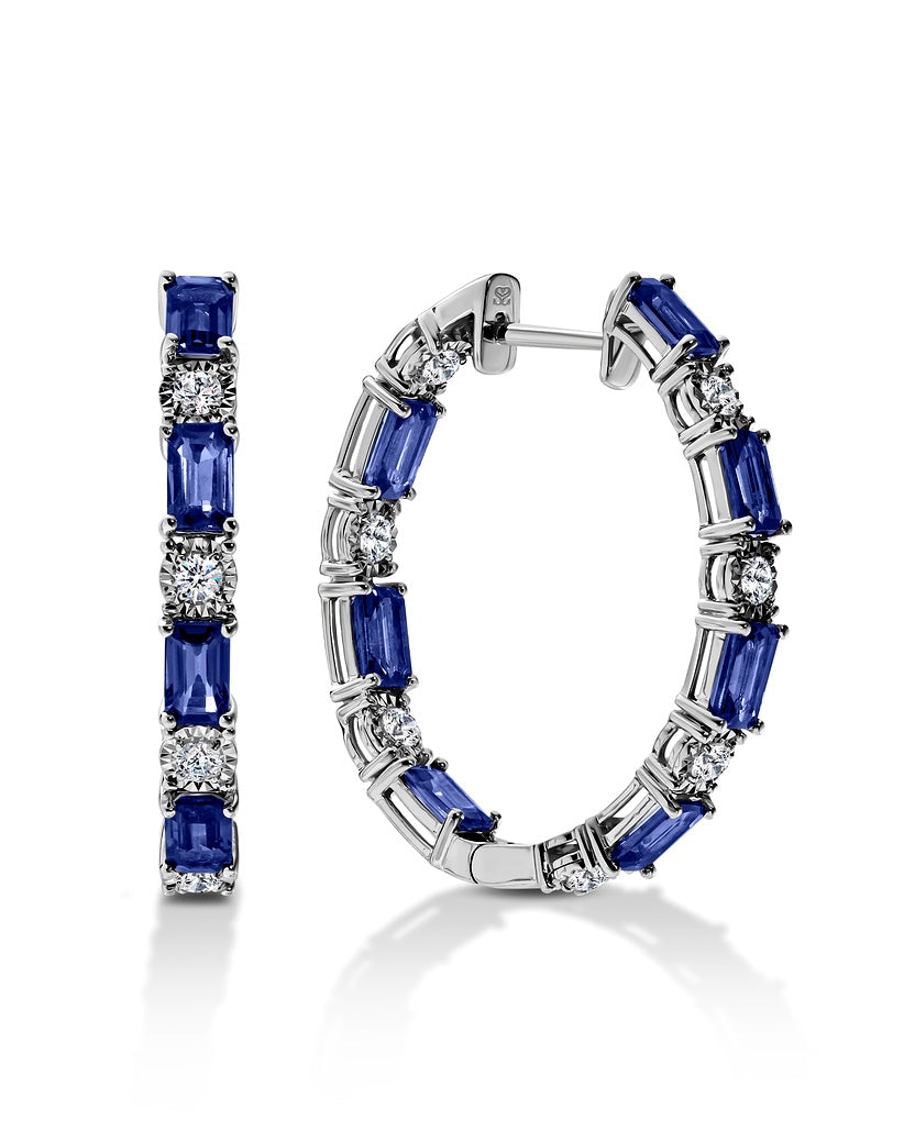 Rainbow Earrings Blue Sapphire