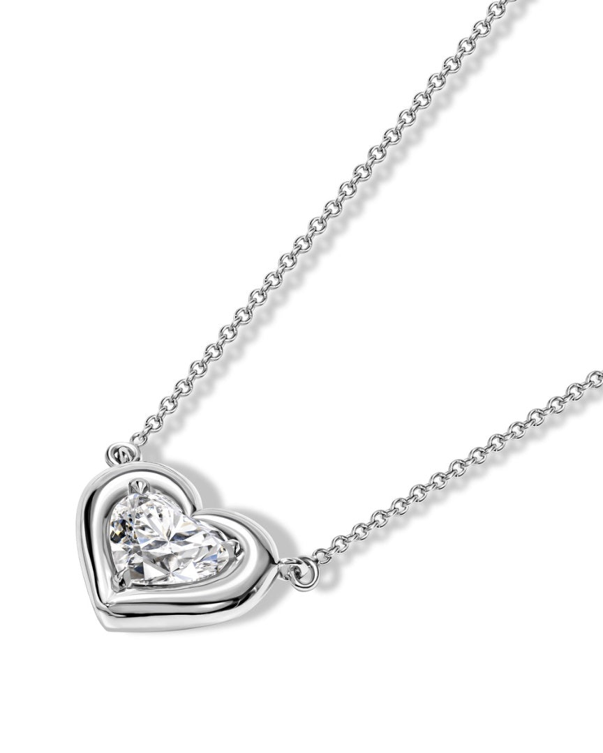 Signature crowned Heart Shape Diamond Pendant