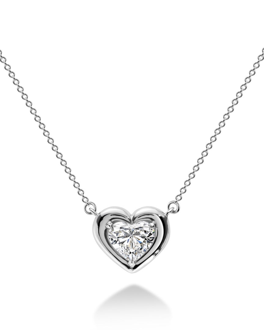 Signature crowned Heart Shape Diamond Pendant