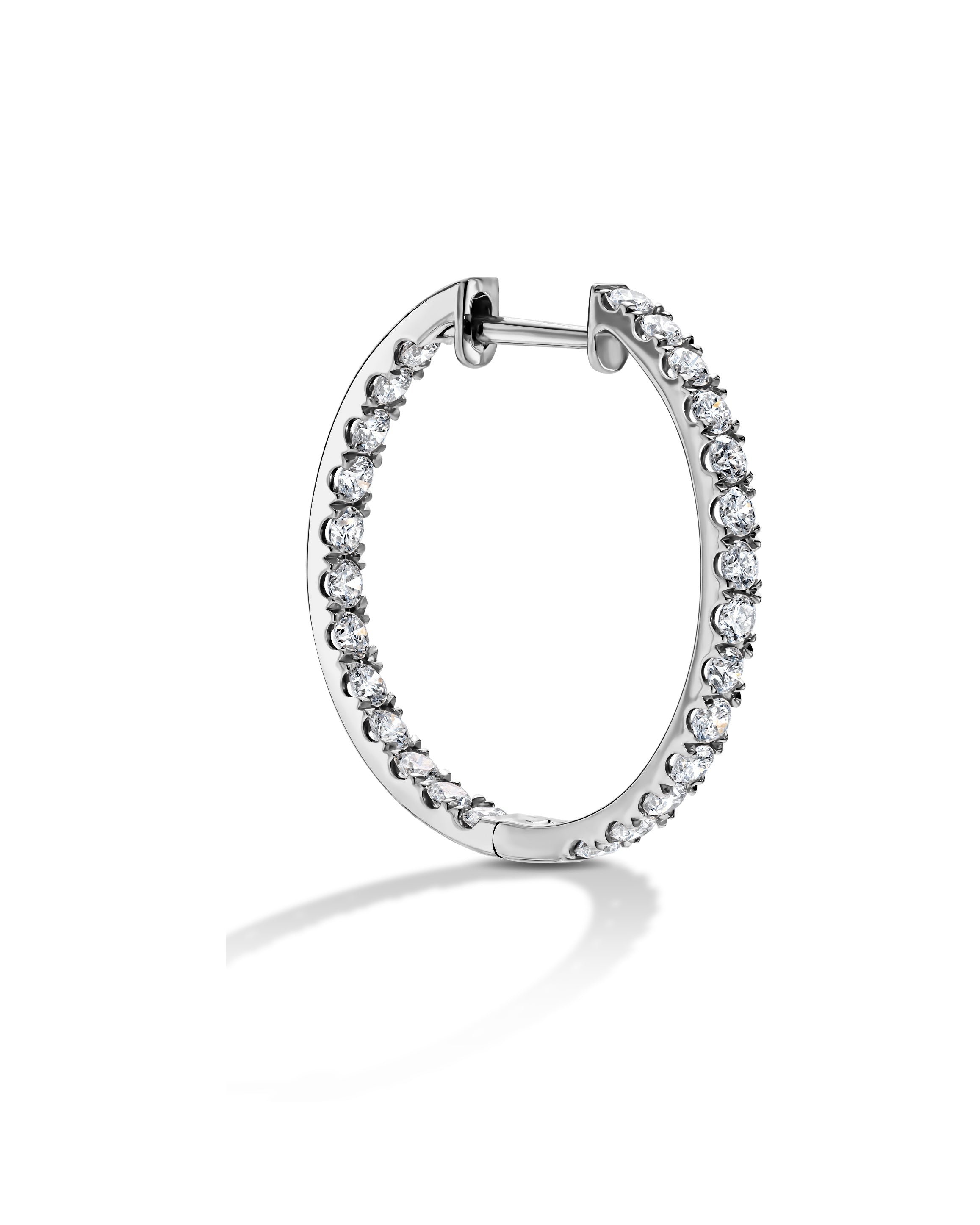עגילי Classic Hoop Diamond & Gold