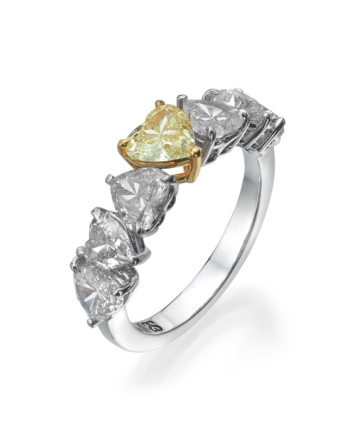 Colors of Love Heart shaped Diamond Ring — diagonal packshot