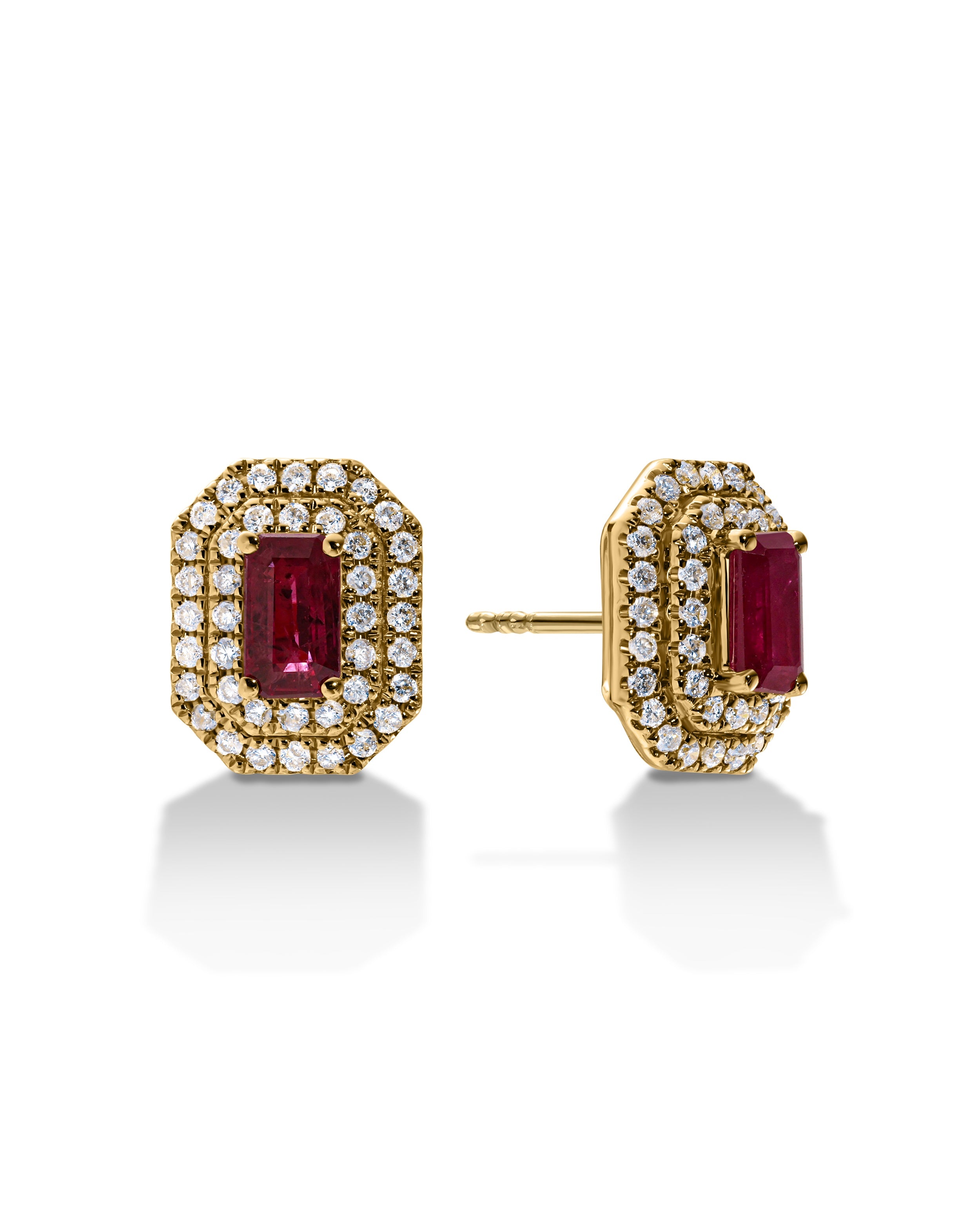 Rainbow Fraise Earrings Rubies & Diamonds