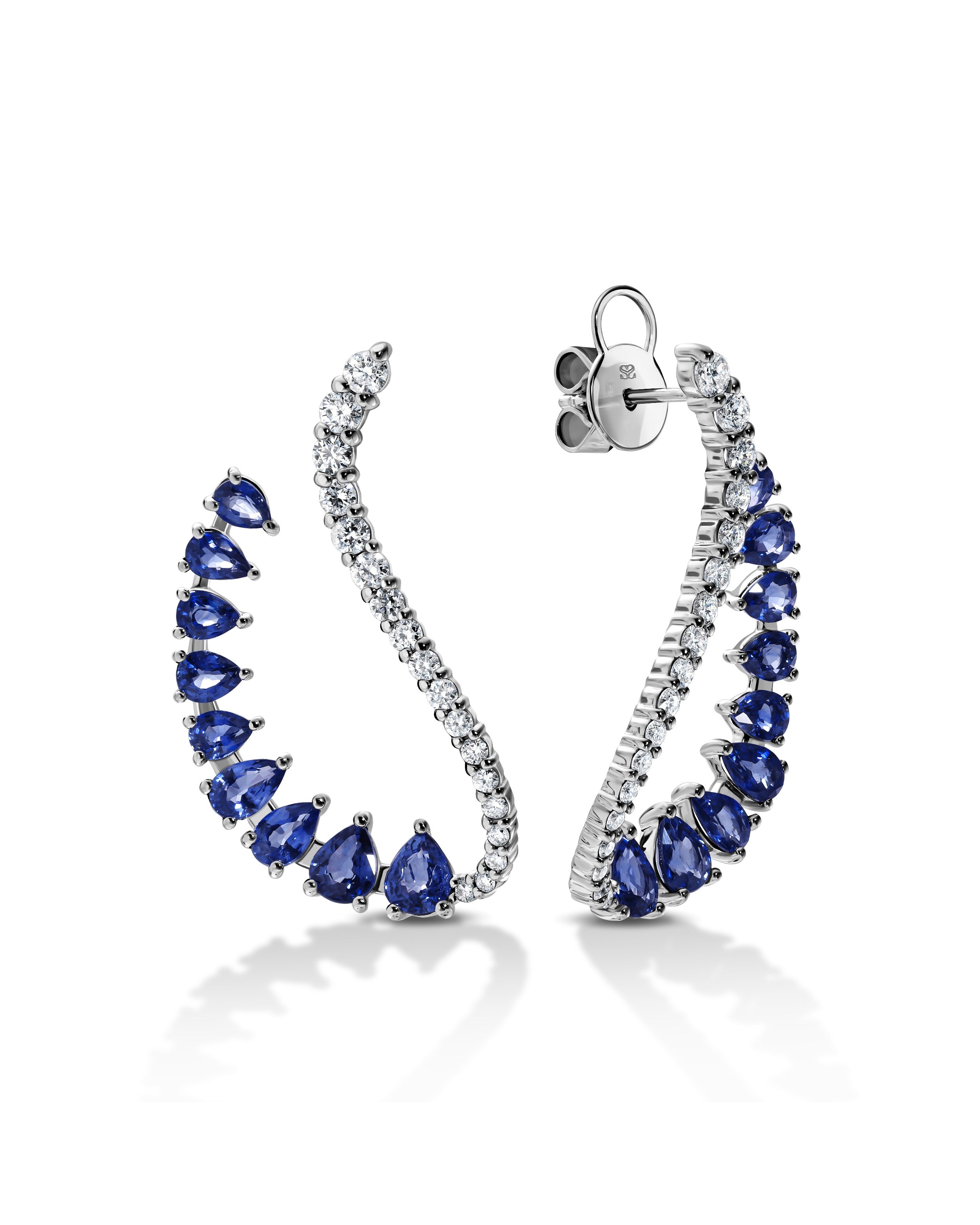 Rainbow Subtle Swan Sapphire Earrings